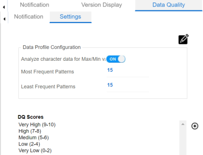 Data Quality Settings