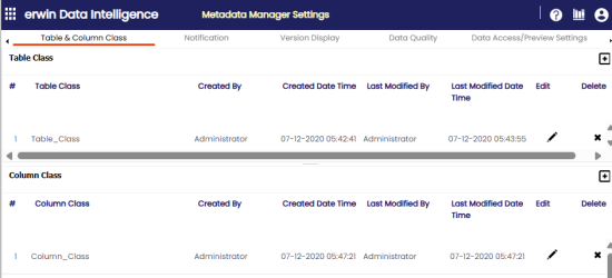 Metadata Manager Settings