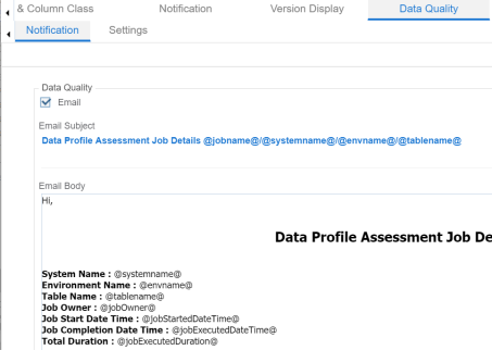 Notification Data Quality