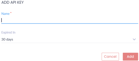 Add Api Key Pop Up