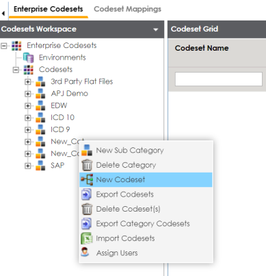 Creating New Codesets