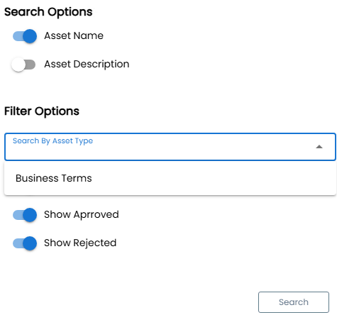 Da Proposed Assets Search Options