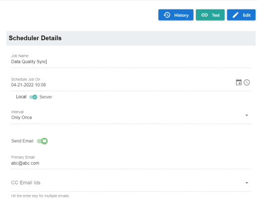 Dqlabjob Scheduler Page
