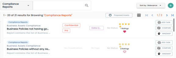 Discover Assets Compliance Reports List View