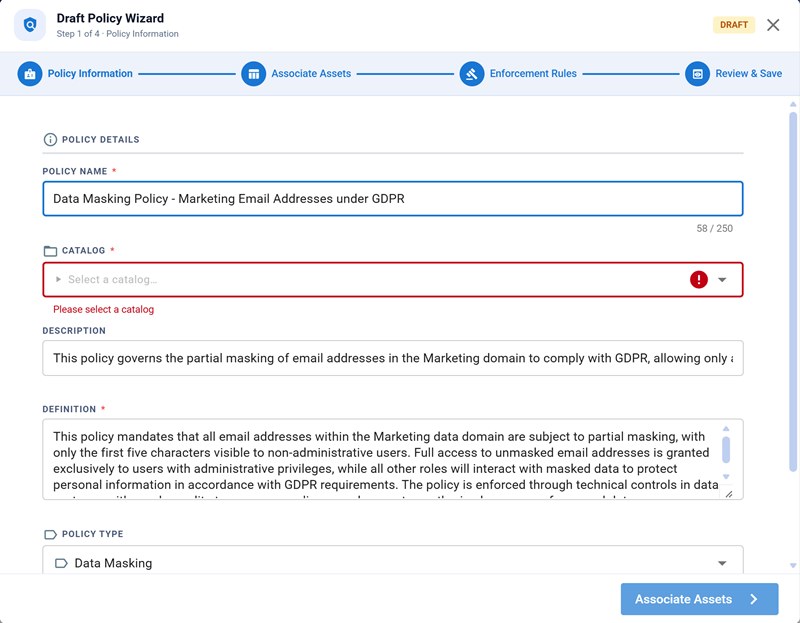 Draft Policy Wizard