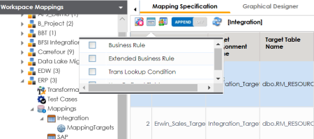 Extended Transformation Rule Check Box