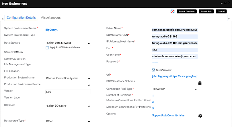 Gbq Env Setup