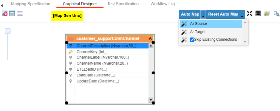 Mapping Graphical Designer Tab Source