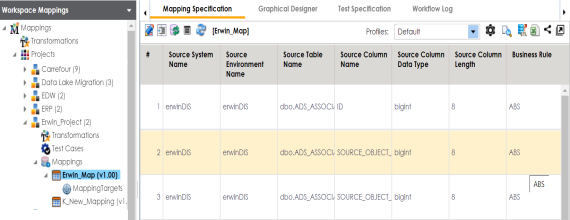 Mapping Specification Grid