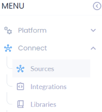 Menu Connect Sources