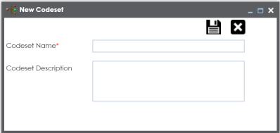 New Codeset Window