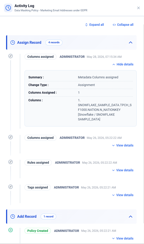 Activity Log