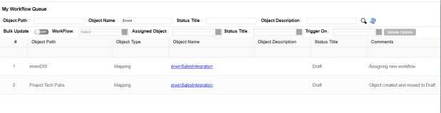 Search Result Workflow Queue
