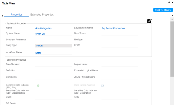 Workflow Table View Page