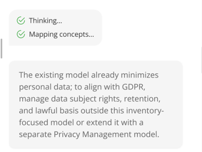 Chat panel displaying suggestions