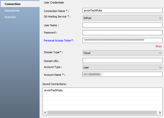 Gitconnection Savedconnections