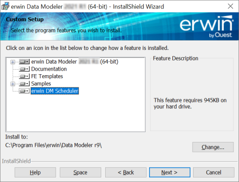 Installing erwin DM Scheduler